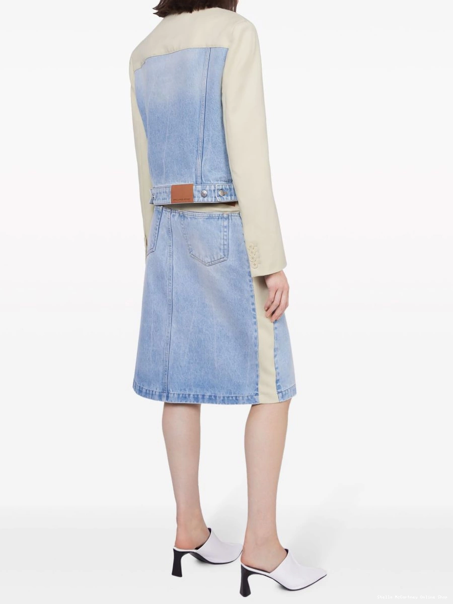 Affordable denim Women two-tone McCartney panelled Stella skirt 0405